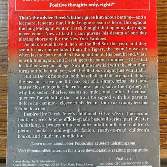 Hit & Miss - Derek Jeter Paperback Book - Picture 2 of 2